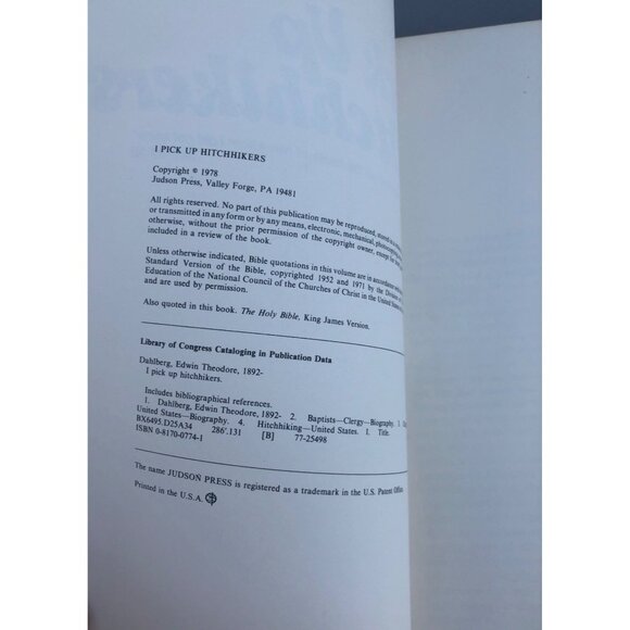 I Pick Up Hitchhikers By Edwin T. Dahlberg Paperback Judson Press 1972 Religion - Picture 7 of 9